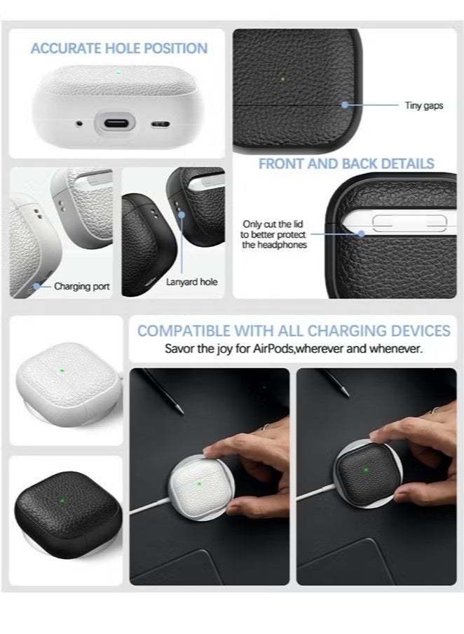 Case for AirPods 4 Case Cover with Keychain, TPU Case Soft Skin Silicone Protective for Apple AirPods 4th Generation Charging Case - Image 2